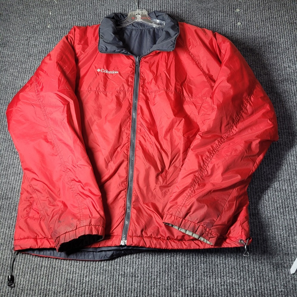 Columbia Interchange Core Reversible Insulated Jacket Size‎ Large Red - Gray